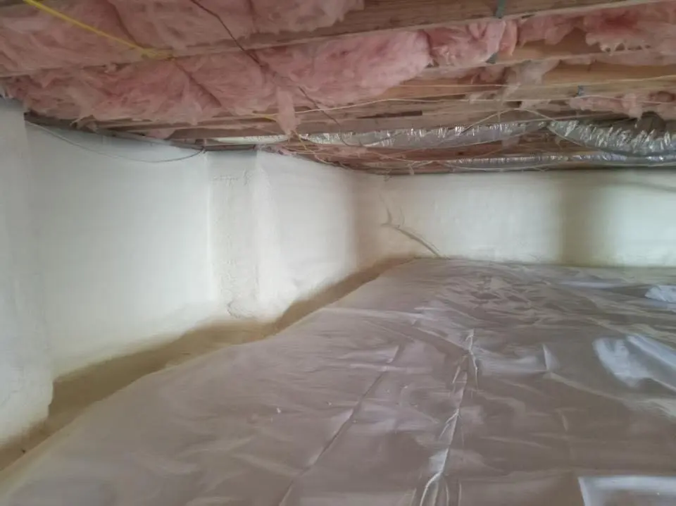 Crawl space encapsulation with closed-cell spray foam for Flat Roof Repair in Dundee